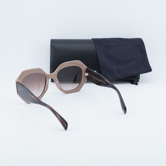 Rag & Bone RNB1091/G/S 009Q HA Geometric Sunglasses - Brown/Havana/Brown - Picture 3 of 9